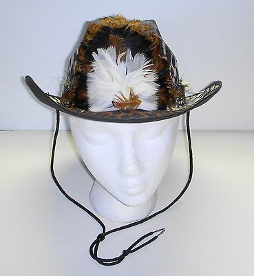 Leopard Print w/Feather Band Western Safari Cowboy Hat New
