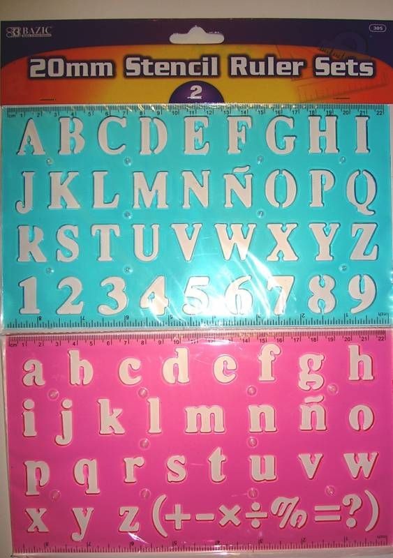 STENCIL LETTER Alphabet 2x2 Medium Upper Case Wood CRAFT RUBBER 