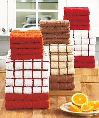   PIECE TERRY MICROFIBER KITCHEN HAND DISH TOWEL SET IN 5 STYLISH COLORS