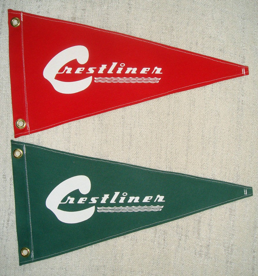 Crestliner Vintage Style Boat Flag Pennant Retro Nautical Memorabilia