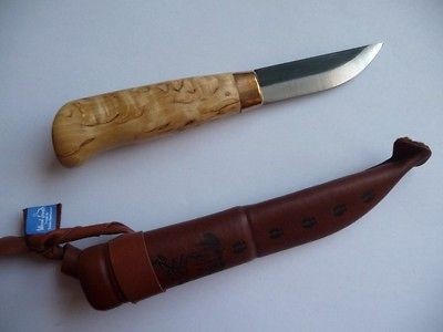   Hunting Camping Bushcraft Puukko Knife Curly Birch Handle FULL TANG