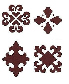 Stencils Motiff 4 Damask Patterns Crafts Fabrics Tiles