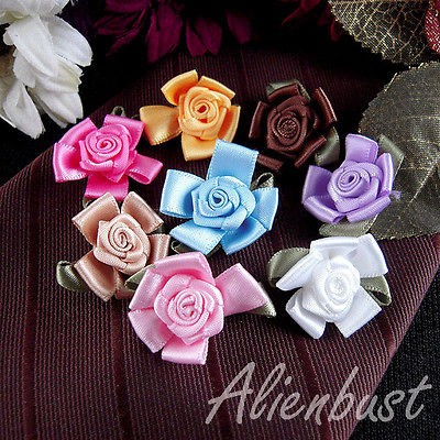 WHOLESALE Craft Supply 15 PCs 2.5CM/1 Mixed Flower Silk Ribbon Bows 