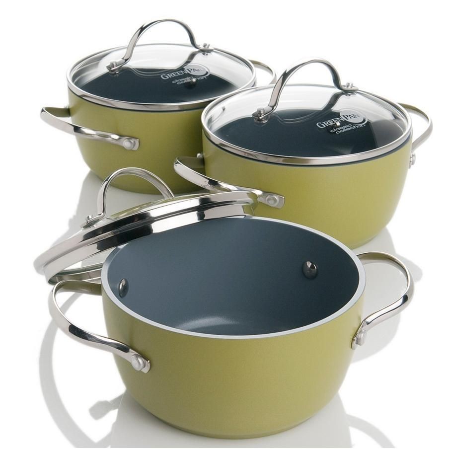 GreenPan Classic Collection 6 Piece Casserole Set w/ Glass Lids by 