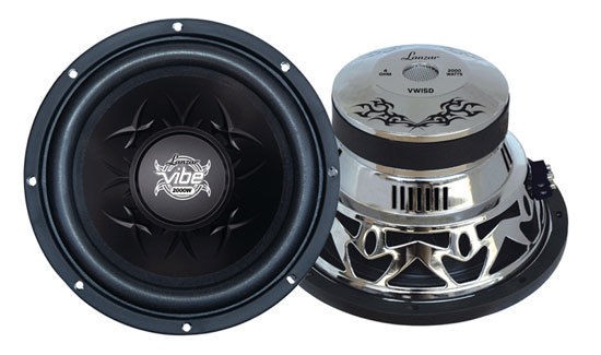   VW15D Vibe 15 2000 Watt Dual 4 Ohm Chrome Subwoofer Sub Car Audio