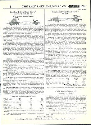   Disston Gas Gasoline 2 Two Man Chain Saw Pneumatic Power Ireland Saw