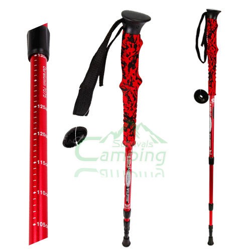 7075 Aluminum Alloy Alpenstock Retractable Walking Hiking Stick 