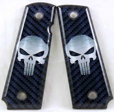 1911 Standard Profile Acrylic Custom SPD Grips The Punisher Carbon 