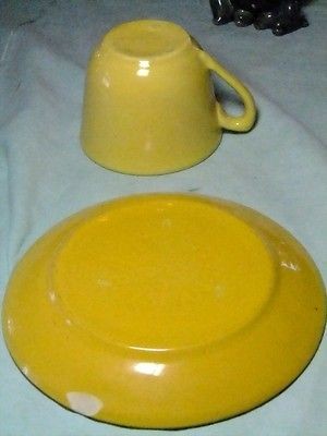 Bauer cup and saucer yellow