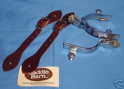 Combo Silver Engraved Kid Cowboy Spurs Spur Straps