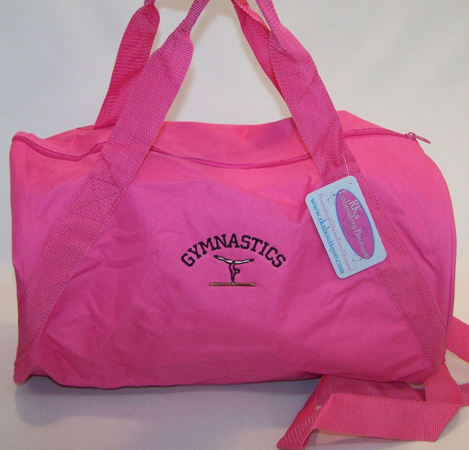   & Gymnast on Balance Beam Custom Embroidered Sports Gym Duffel Bag