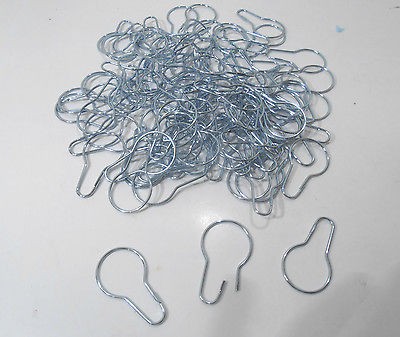 LOT OF 100 CHROME SHOWER CURTAIN HOOKS,RINGS***​***