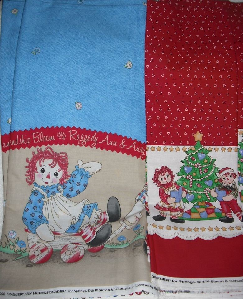 Raggedy Ann Classic Border OR Sprinkled Hearts Fabric   Daisy Kingdom