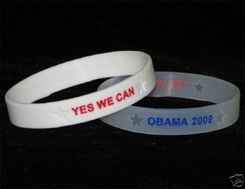 2009 OBAMA WRISTBANDS CUSTOM SILICONE RUBBER BRACELETS