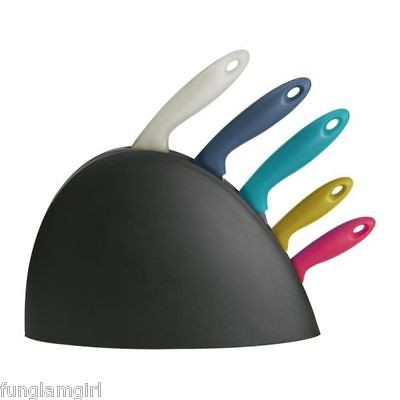 IKEA SLIPAD 5 Piece Block Knife Set Colorful Modern Stainless Steel 