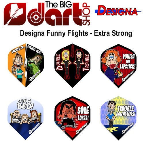 Designa Funny Dart Flights   Extra Strong   Various Designs Available.