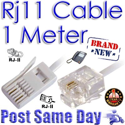 1M FAX Telephone Phone Modem Cable Lead RJ11 to BT Sky