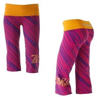 ZUMBA®Fast Dash Flare Capri. Pomegrnate. Size XS