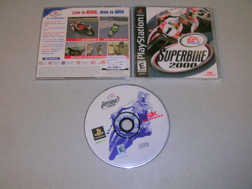 SUPERBIKE 2000 SUPER BIKE (Playstation 1 PS1 PSX) Complete CIB BLACK 