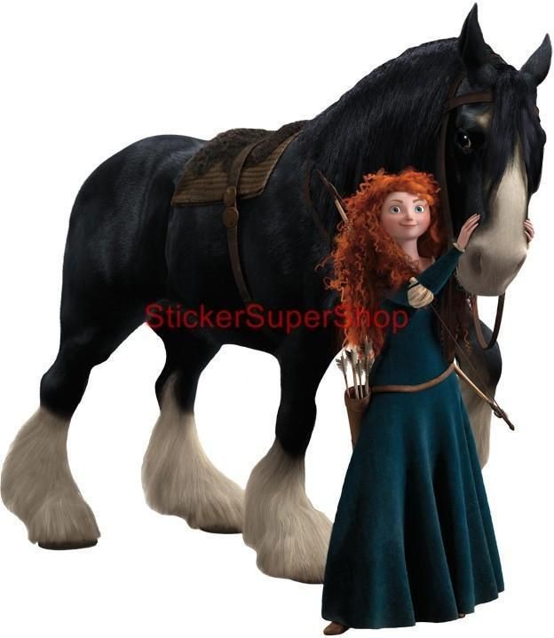   Size   BRAVE MERIDA & AGNUS Disney Decal Removable WALL STICKER Decor