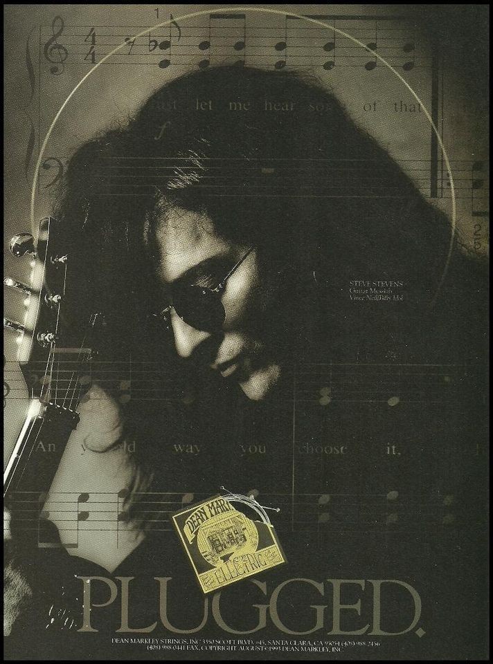 STEVE STEVENS 1993 DEAN MARKLEY GUITAR STRINGS AD 8X11 ADVERTISEMENT