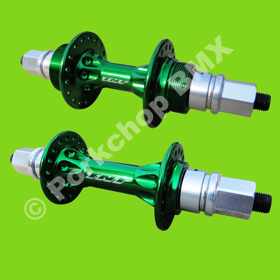 TNT Derringer BMX 36H hub set 3/8 axle SEALED BEARING flip flop GREEN 