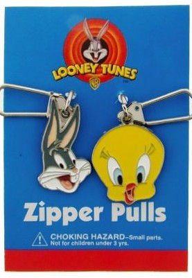 LOONEY TUNES BUGS BUNNY TWEETY BIRD ZIPPER PULL CHARM