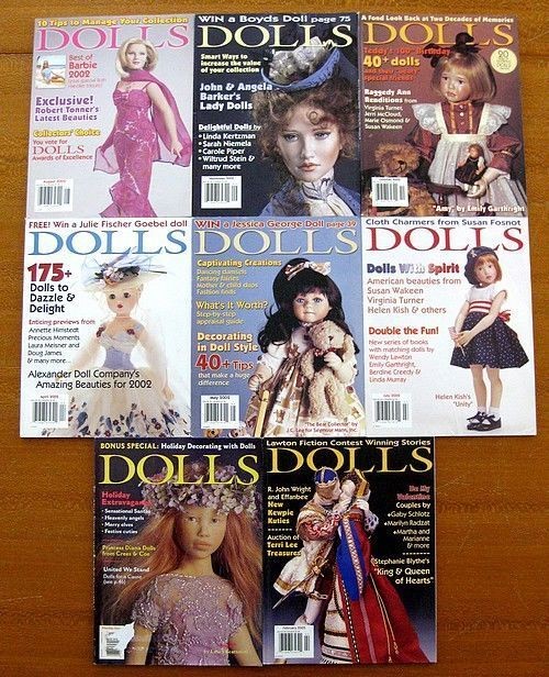 Lot Of 8 DOLLS Magazines 2002 Best Of Barbie, Princess Diana Dolls 