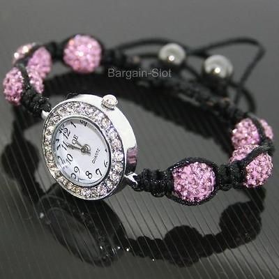 SHAMBALLA CRYSTAL DISCO BALL LILAC BLING BRACELET SHAMBALA WATCH FREE 