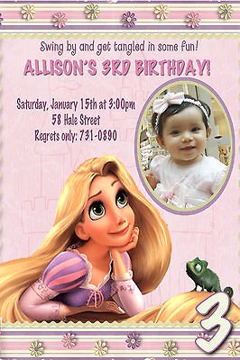 Disney Princess TANGLED Birthday Party Photo Custom Invitation U Print