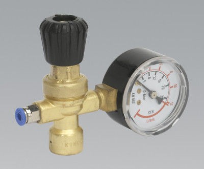 Disposable Cylinder Gas Regulator & Gauge 110 Bar 6Litre/Min = Co2 