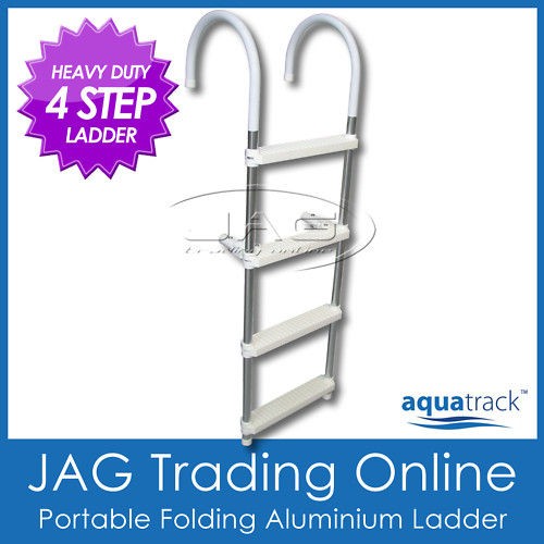 ALUMINIUM FOLDING BOAT/YACHT BOARDING LADDER 4 STEP