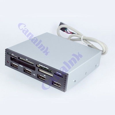   INTERNAL CARD READER WITH 4 PORT HUB POWER SD SDHC MMS XD M2 CF BLACK