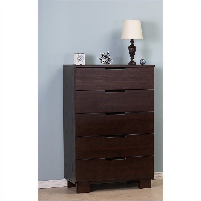 letto Modo 5 Drawer Chest Espresso Finish Baby Dresser