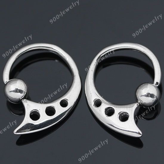   Steel Hollow Comma Ball 14G Earring Ear Expander Stretcher Plug