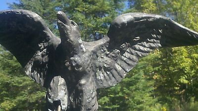 19th zinc weathervane eagle parts as is flag pole finial 24 wingspan