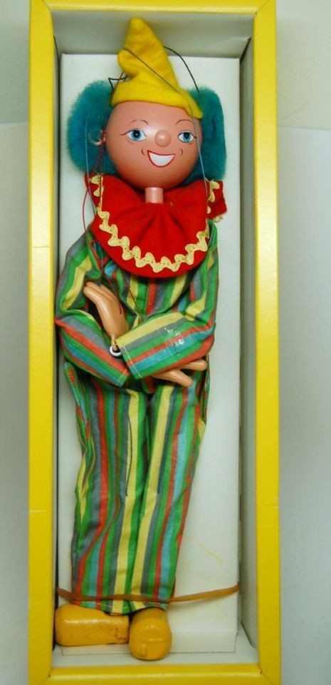 Pelham Puppet 1960s SS CLOWN Orig Box, Instructions,E​X