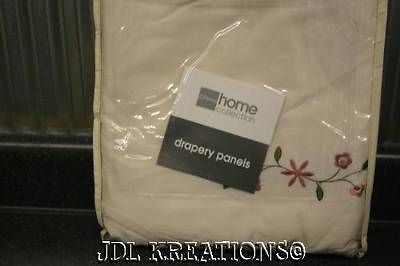  Home Collection Mocha Rose Drape Panels ~ 84 x 84 ~ New ~