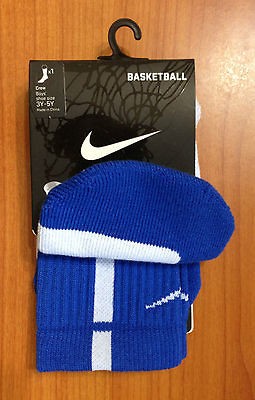 NIKE ELITE Basketball Socks ROYAL with WHITE Size Small 3Y 5Y