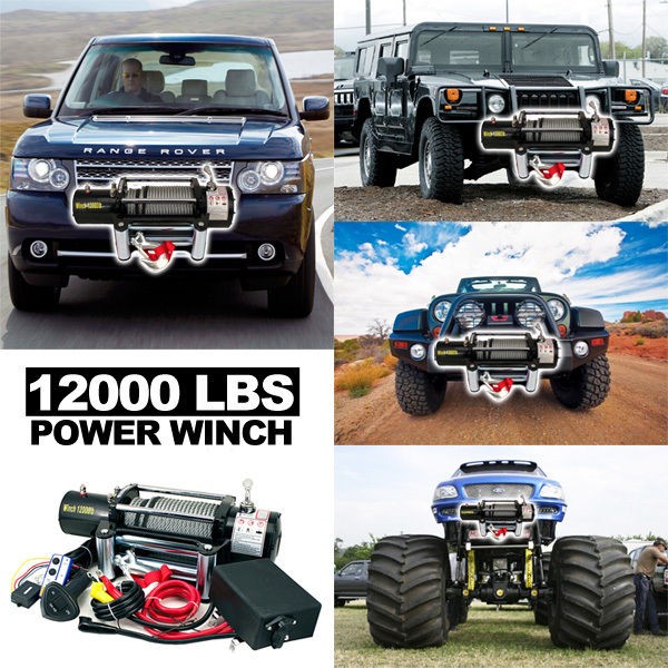   Duty 12000 LBS 12V RECOVERY ELECTRIC POWER WINCH TRUCK SUV RV 12000LB