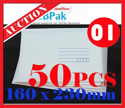   01 #01 160x230mm Bubble Mailer Padded Bag White Cushioned Envelope