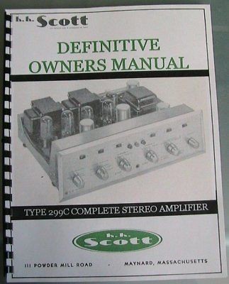 HH Scott type 299C tube XPANDED Owners/Service manuals