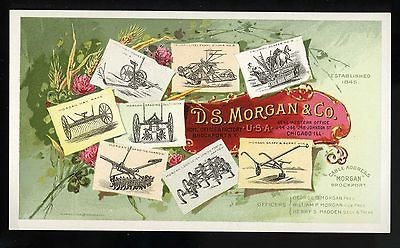 INSET IMAGES OF HORSE DRAWN FARM MACHINERY   MFG BY D.S. MORGAN & CO