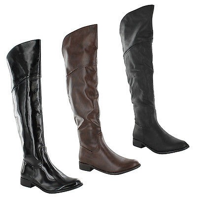 New Ladies Riding Winter Equestrian Knee High Long Boots Sizes UK 3 4 