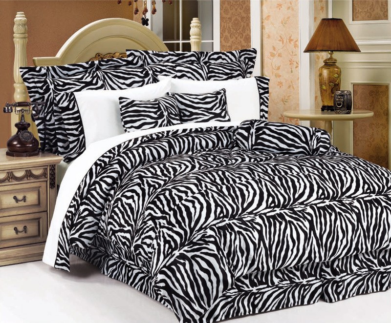 5Pcs Twin XL Extra Long Zebra Bedding Comforter Set