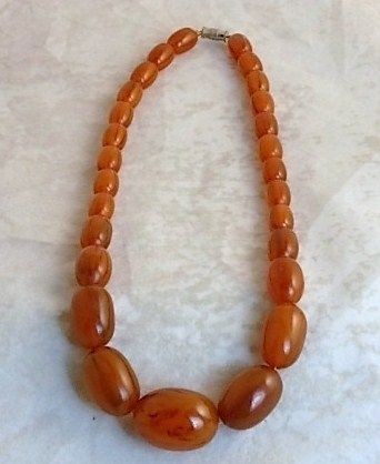 VINTAGE ART DECO / 1940s SIMICHROME TESTED POSITIVE BAKELITE NECKLACE 