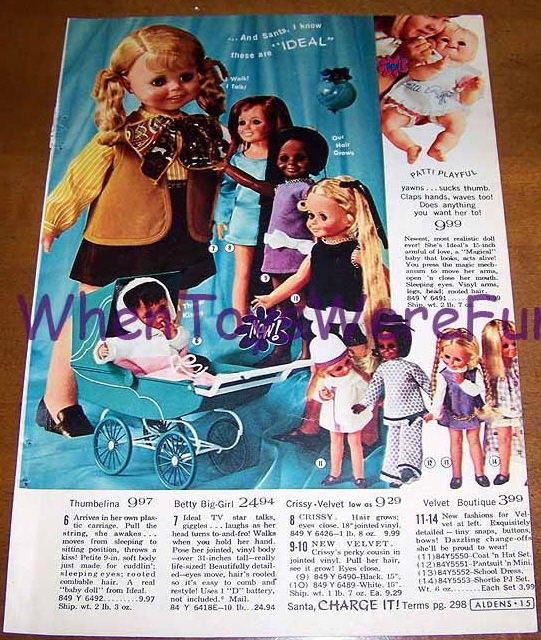 1970 Crissy & Velvet Dolls & Fashions, Thumbelina Ad