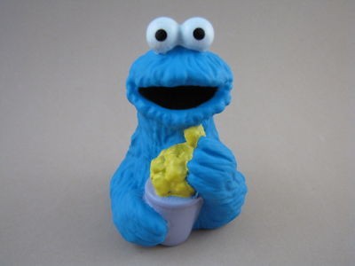 COOKIE MONSTER FINGER PUPPET Eating Bag Popcorn Muppets Sesame Street 