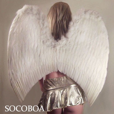 SUPER LARGE White Feather Angel Wings Men Halloween NEW Women Fairy