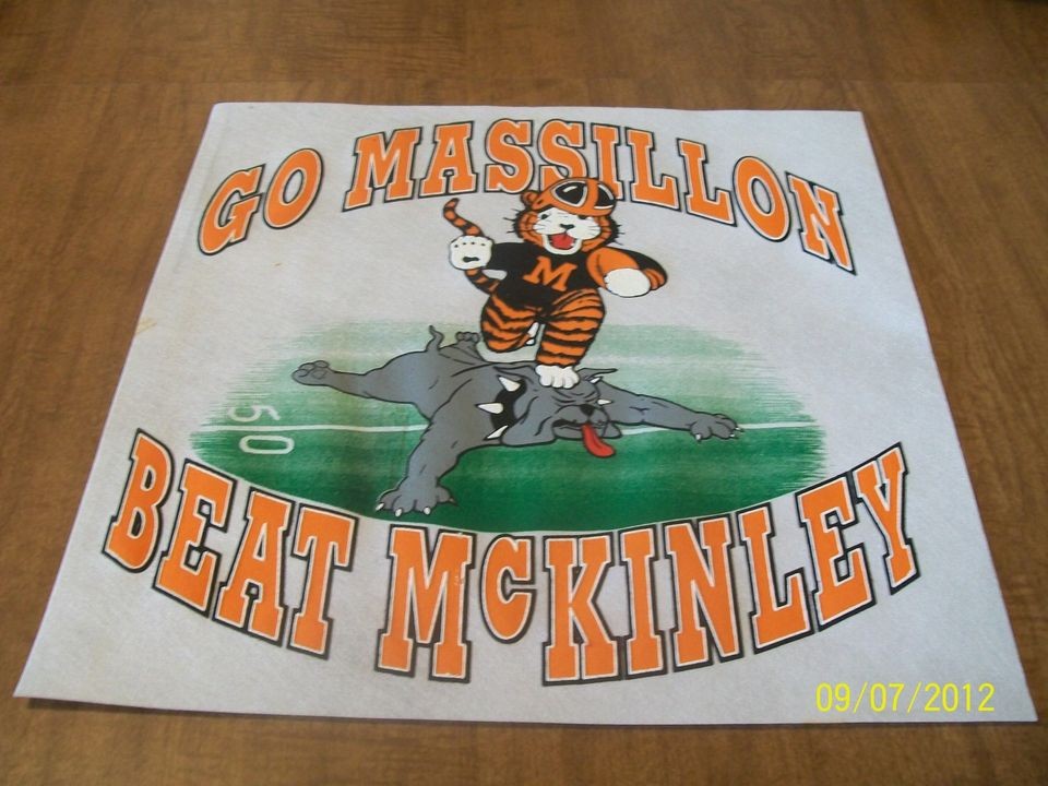 SHIRT TEST PRINT,FOOTBALL​,GO MASSILLON,OH TIGERS,BEAT McKINLEY 